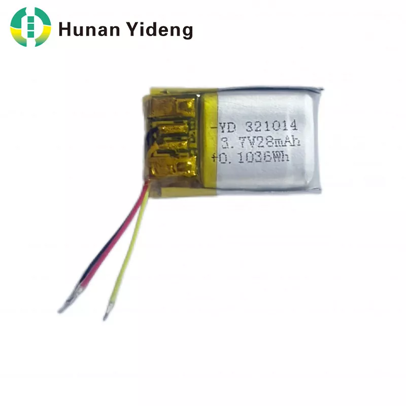 321014 28mah 3.7V təkrar doldurulan kiçik prizmatik batareya