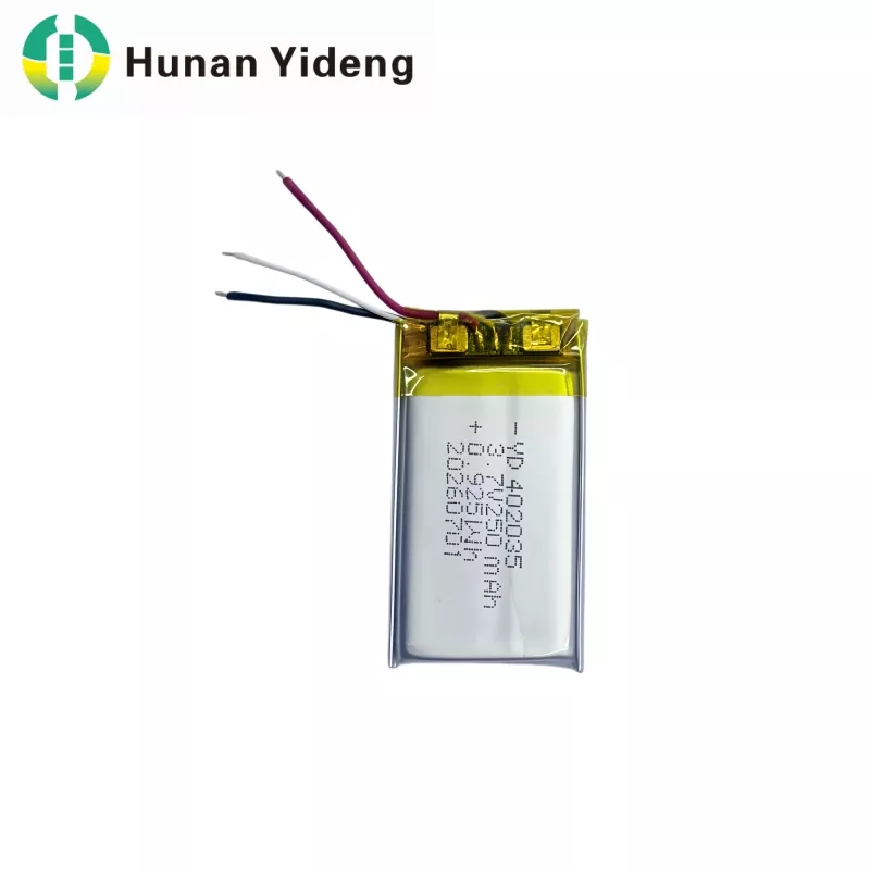 402035 3.7v 250mAh VR Ağıllı Kamera Li Polimer Batareya