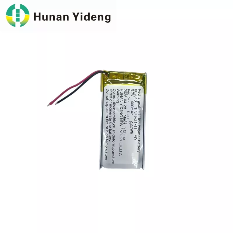 802040 Səs Yazan və Elektrikli Oyuncaqlar üçün 600mAh Yenidən Doldurulan Batareya